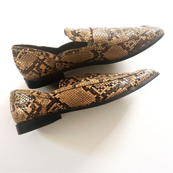 Zara Croco Printed Brown Flat Loafers Size 38 | 7.5 Women’s - Picture 6 of 10